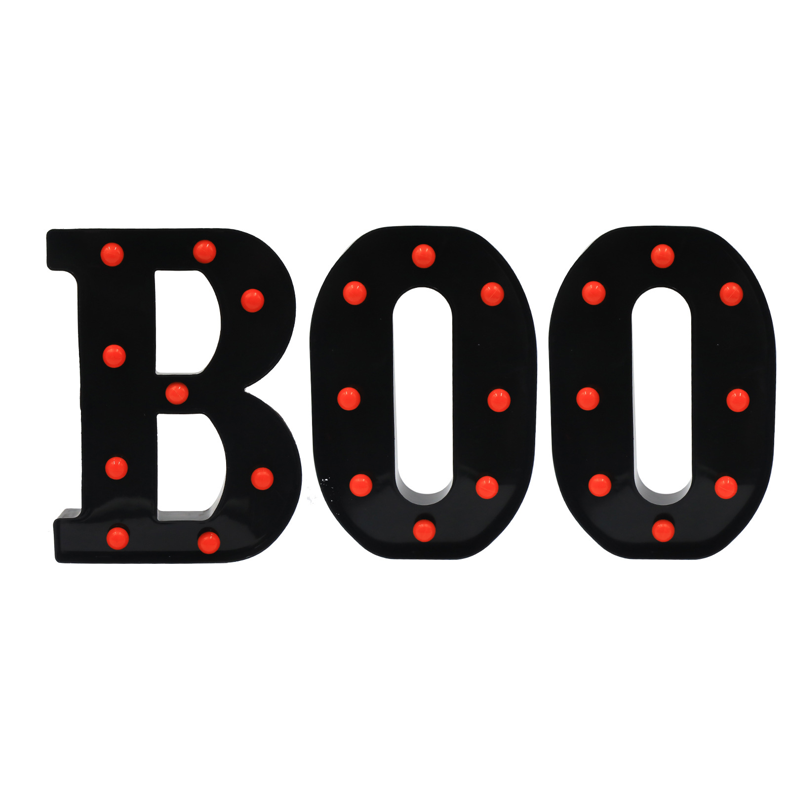 Lámpara de letras de Halloween transfronteriza, luz decorativa en forma de BOO, iluminación, decoración de ambiente interior, decoración de escritorio, L