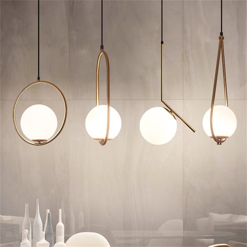 Nordic ball glass chandelier post-modern...