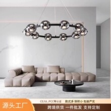 跨境现货意式现代创意吊灯轻奢高端家装灯饰客厅卧室餐厅圆环吊灯