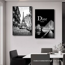 黑白艺术高级感卧室挂画北欧客厅背景墙奢侈品服装店墙面装饰画