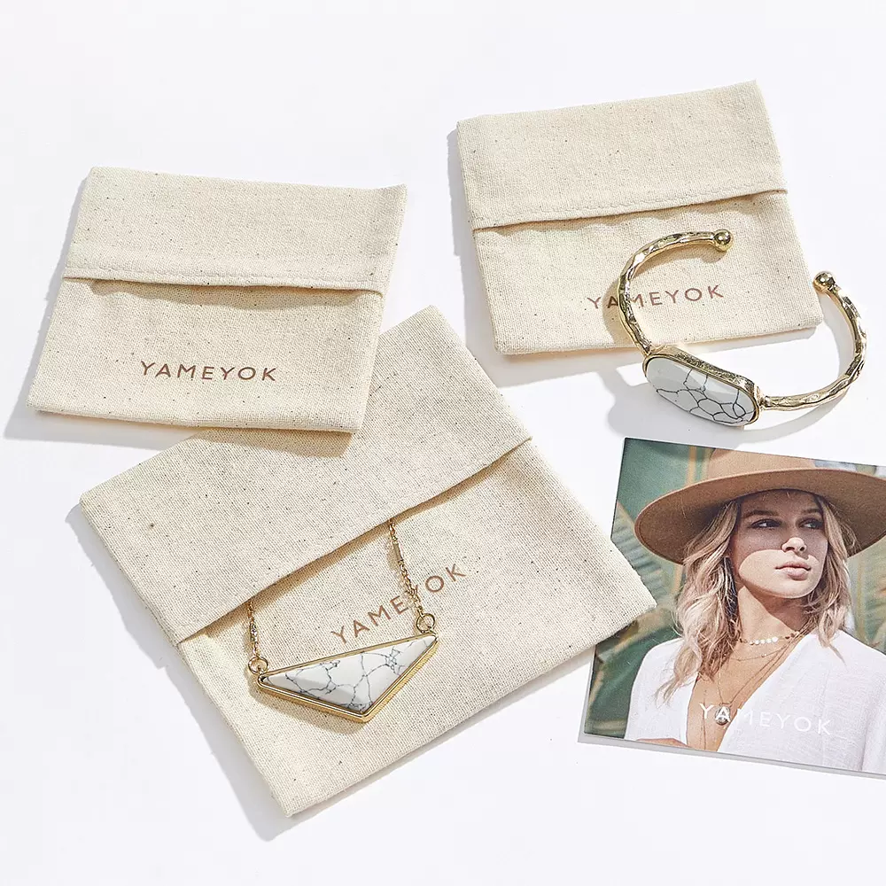 新品棉麻布首饰袋麻布翻盖珠宝饰品袋戒指项链珠宝袋定制款戒指盒