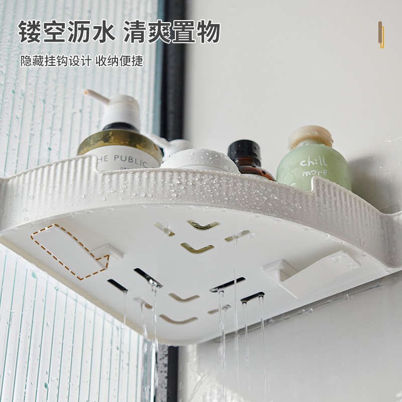 Estante de esquina para baño sin necesidad de taladrar, estante de almacenamiento de pared para baño, tocador o inodoro.