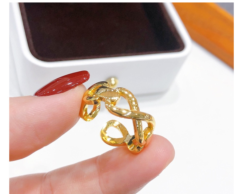 Fashion Letter Copper Plating Open Ring 1 Piece