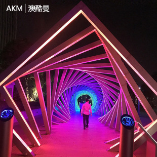 led time tunnel lights Scenic Park Square corridor outdoor waterproof custom landscape geometric shape arch lights