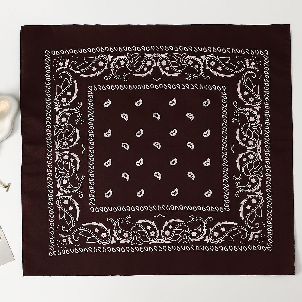 Bandana Cuadrada de Estampado Paisley 53cm de Poliéster para Deportes y Hip Hop