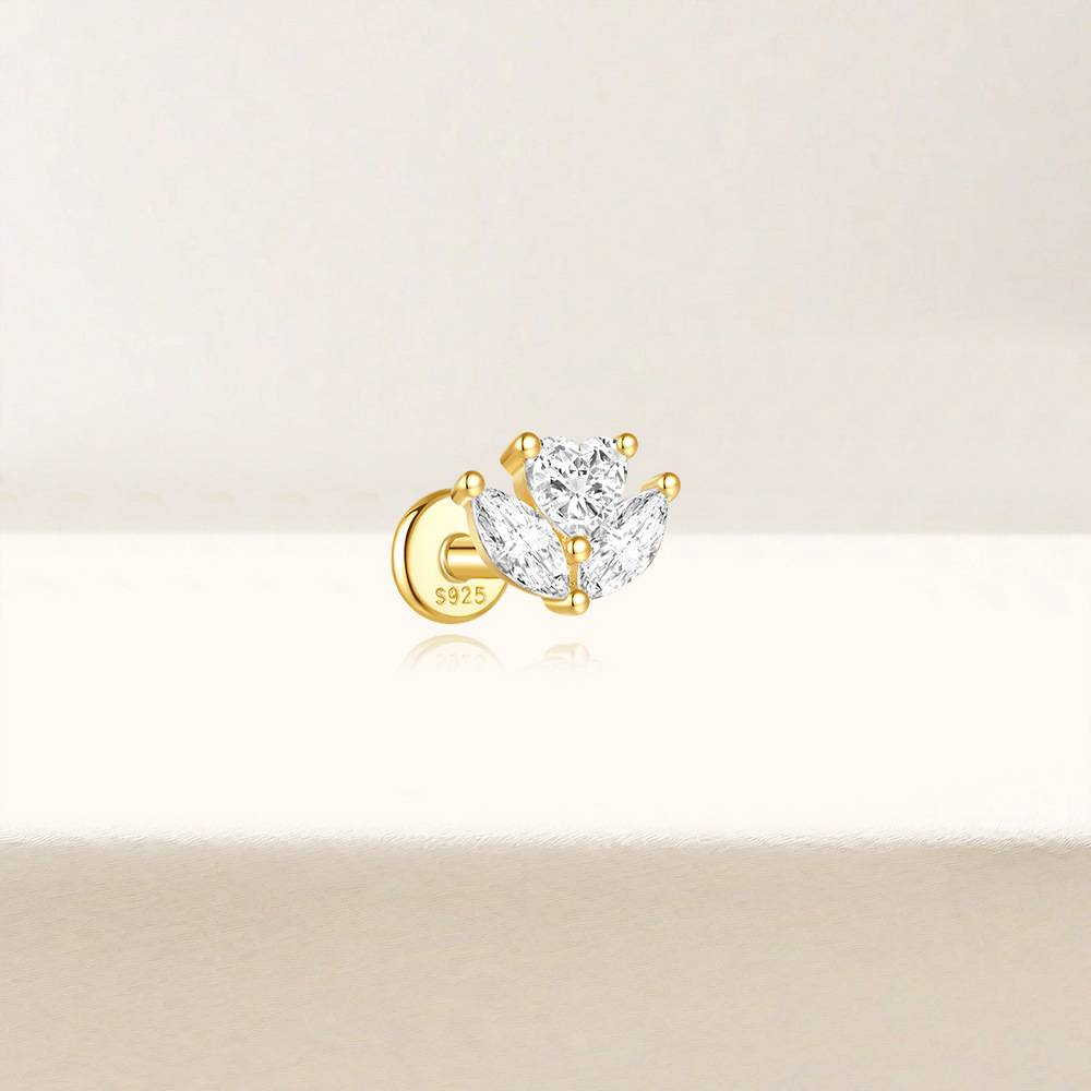 2g Weight Ear Studs Classification Ear Cartilage Rings & Studs Piercing Type 1 Piece Quantity Daily Occasion 925 Sterling Silver Material Flower Pattern All Seasons Season Women's Gender Plating Design Elegant, Simple Style Style 1 Piece Ear Cartilage Rings & Studs Elegant Simple Style Flower 925 Sterling Silver Plating Ear Cartilage Rings & Studs 15