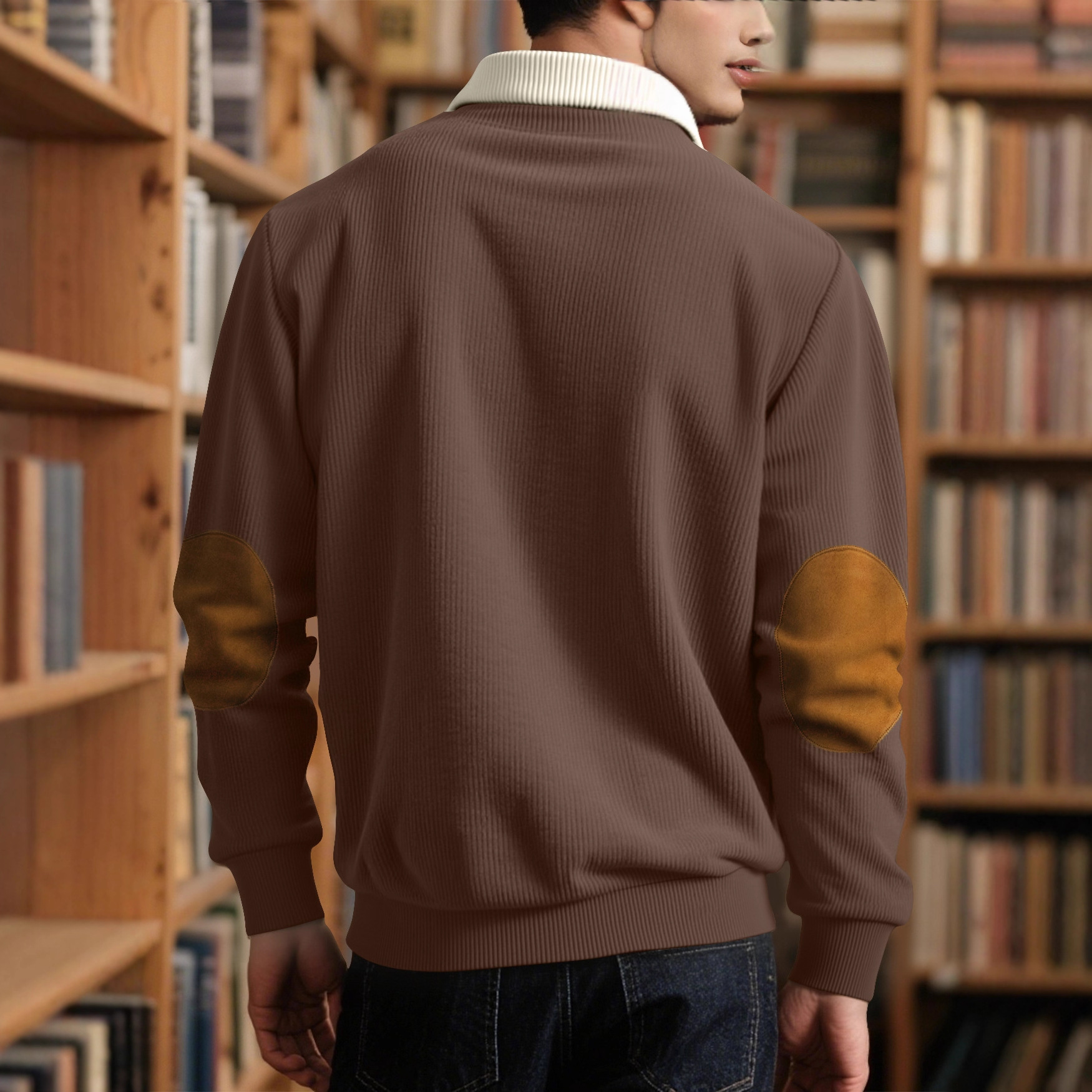 Nuevo tamaño transfronterizo otoño y invierno hombre casual color con solapa camiseta deportiva Amazon camiseta de cuello vertical
