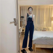 减龄显瘦牛仔背带裤女2024春秋季新款韩版宽松连体阔腿裤复古直筒