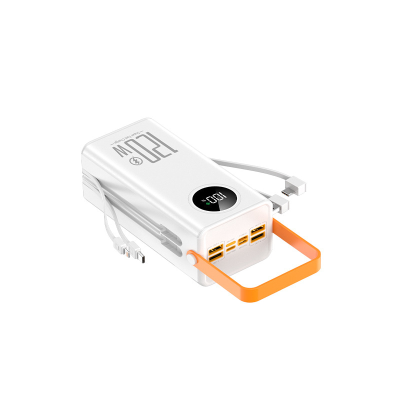 跨境120W大容量自带线充电宝80000毫安超级快充powerbank移动电源|undefined