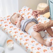 嬰兒撫觸台換洗罩按摩台柔軟針織印花換洗外罩尿布台可拆布罩