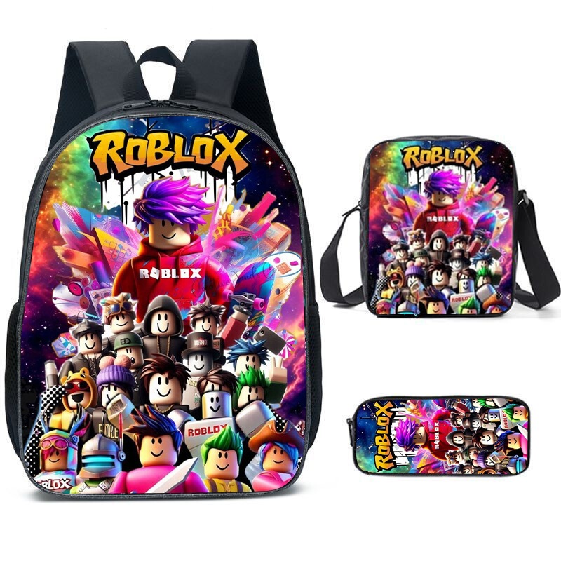 Cross-Border Roblox Student Schoolbag Korean Version Primary and Secondary School Student Backpack Ins Style Fashion Trendy Backpack Three-Piece Set Cross-Border Roblox Student Schoolbag Korean Version Primary and Secondary School Student Backpack Ins Style Fashion Trendy Backpack Three-Piece Set