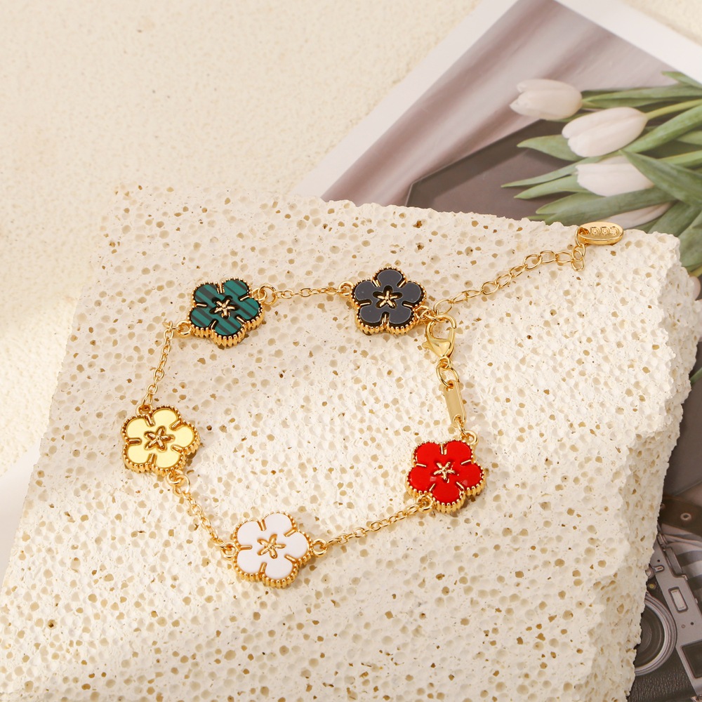 Alloy Elegant Simple Style Plating Flower Acrylic Bracelets display picture 3