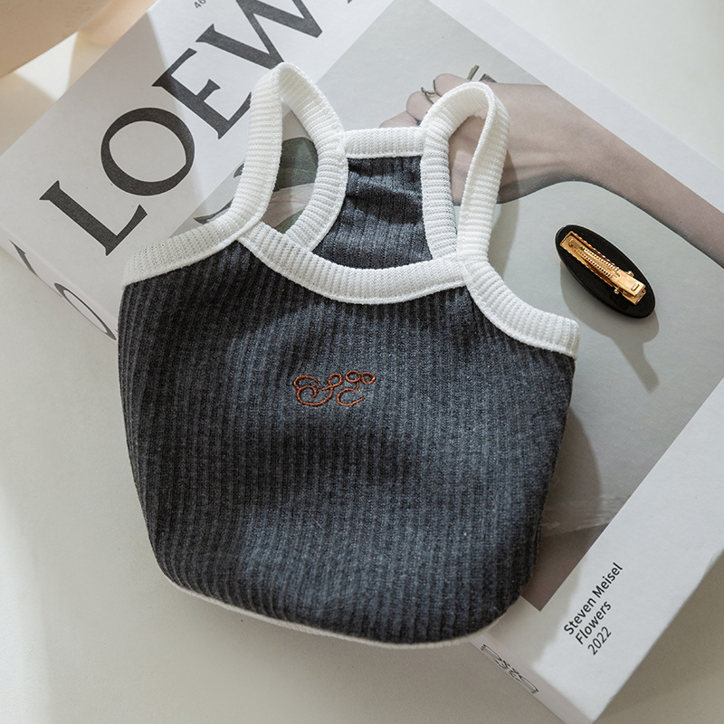 Nueva primavera y verano cachorro lindo pequeño animal mochila chaleco mochila ropa de dos patas gato lindo ropa para mascotas