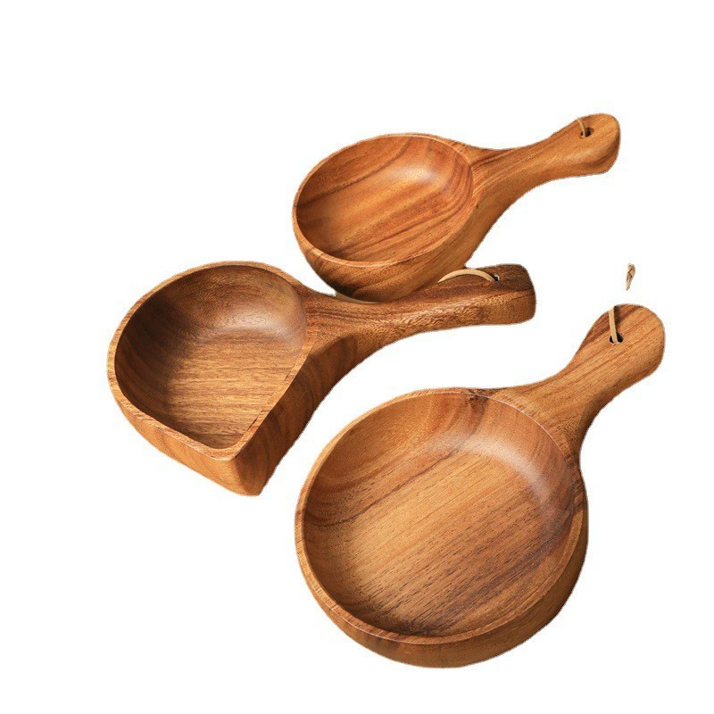 Корейская ручка, ladle из натурального дерева, большая мерная ложка