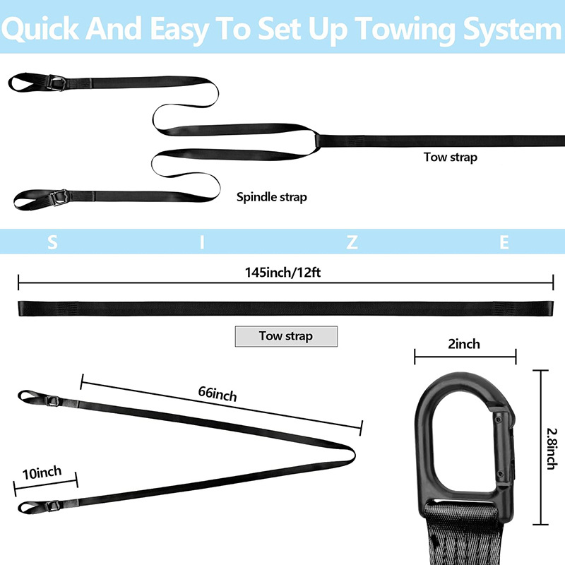 Trolley de trineos accesorios de cuerda de tracción Carro de esquí fuerza de la cuerda de remolque ATV de servicio pesado nieve motocicleta cuerda de remolque