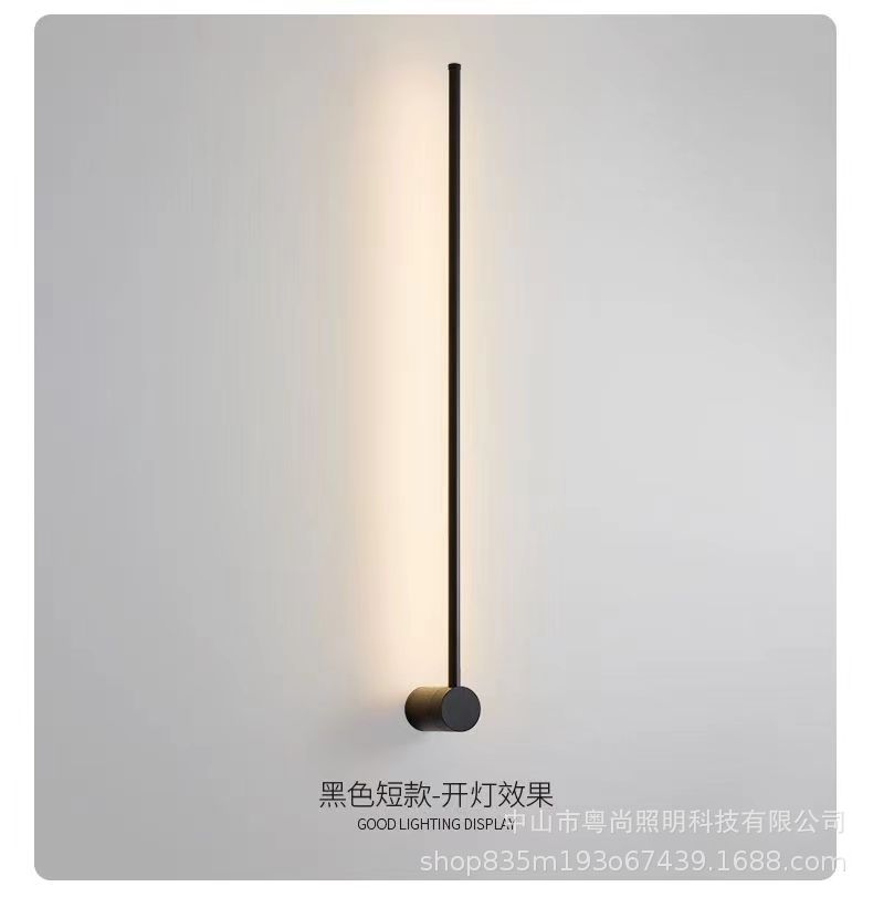 Lámpara de pared nórdica para sala de estar, dormitorio, mesita de noche, escalera, pasillo, lámpara lineal moderna, luz ambiental, lujo ligero, minimalista, giratoria.