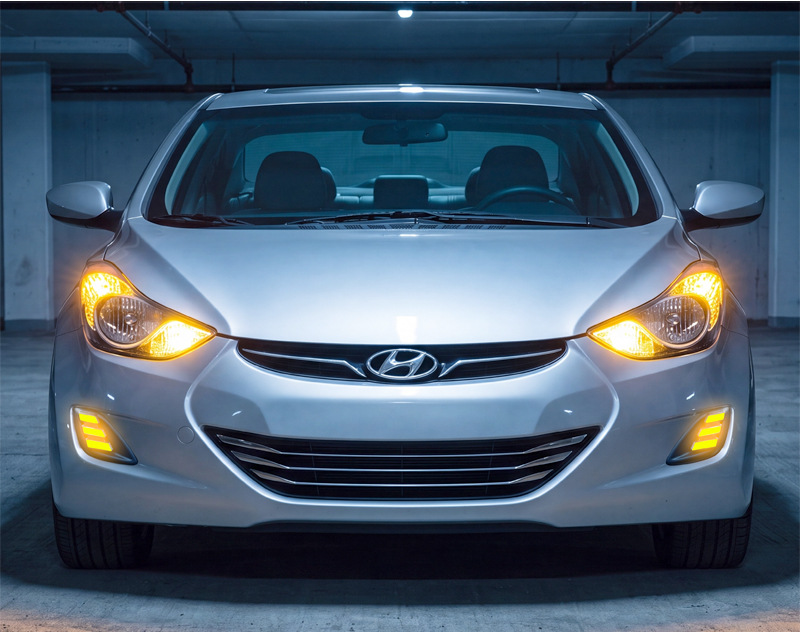 Suitable for 11-13 overseas version Hyundai Elantra daytime running lights and modified front fog lights