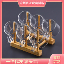 加厚玻璃小茶杯带把透明耐热品茗杯迷你家用喝茶小把杯功夫茶具