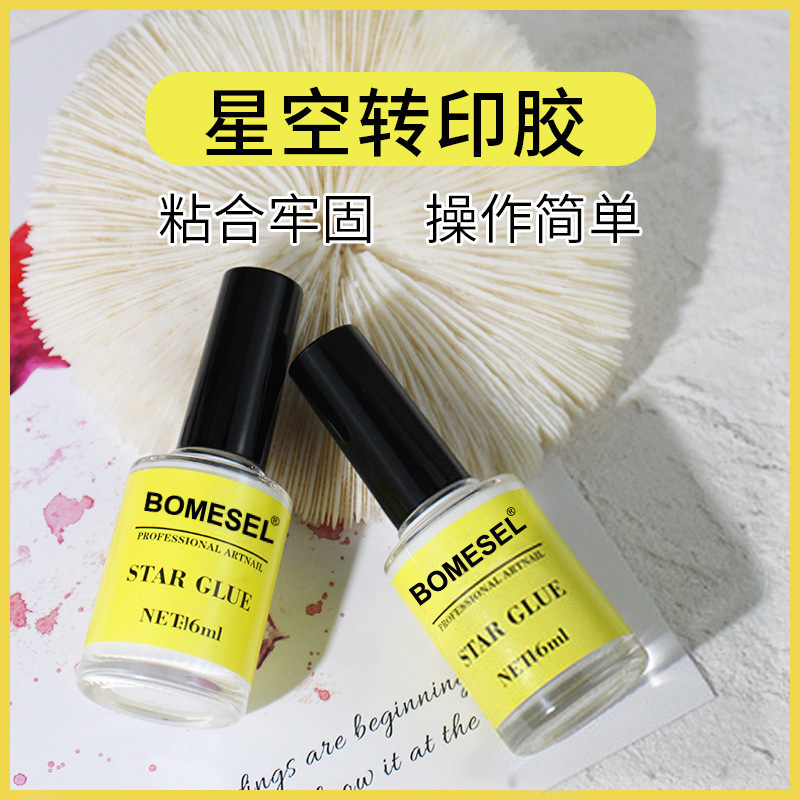 Arte de uñas 15ML pegamento de transferencia de cielo estrellado, pegamento de esmalte de uñas, firme y duradero, fábrica más vendida, tienda de uñas al por mayor, suministro especial