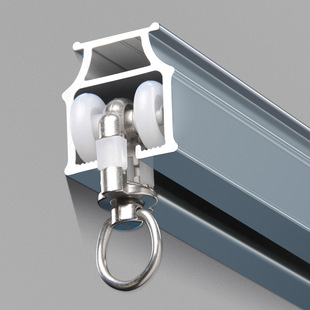 2mm extra-thick aluminum alloy straight rail Mute Slide rail single and double rail thickened alloy sealing load-bearing curtain rail