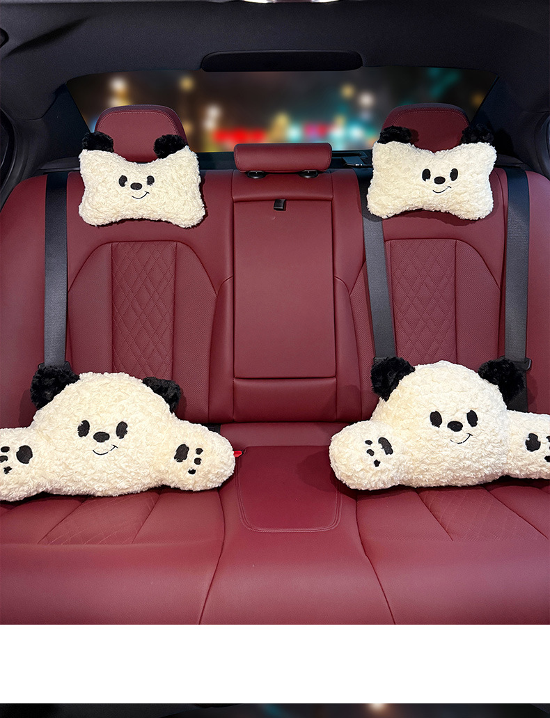 Car Headrest, Neck Pillow, Creative and Cute Female Driver's Driving Lumbar Support, a Pair of Car Pillows, Car Seat Pillows