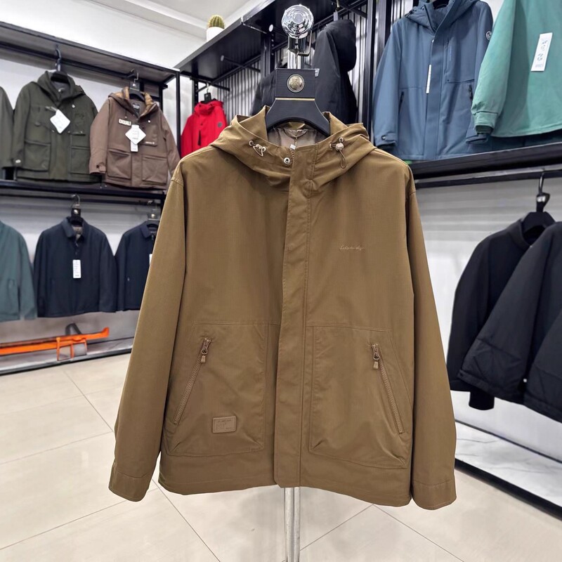 【H家】工装风！清新连帽拉链口袋外套春季青春商务休闲茄克1W106|undefined