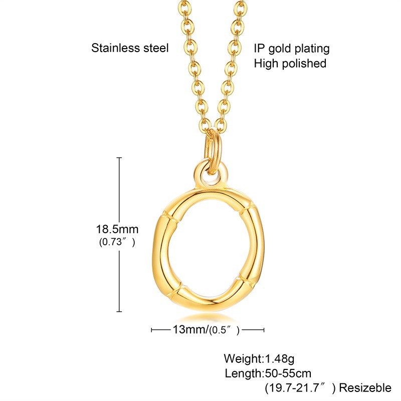 Fashion Letter Titanium Steel Polishing Plating Gold Plated Pendant Necklace display picture 14