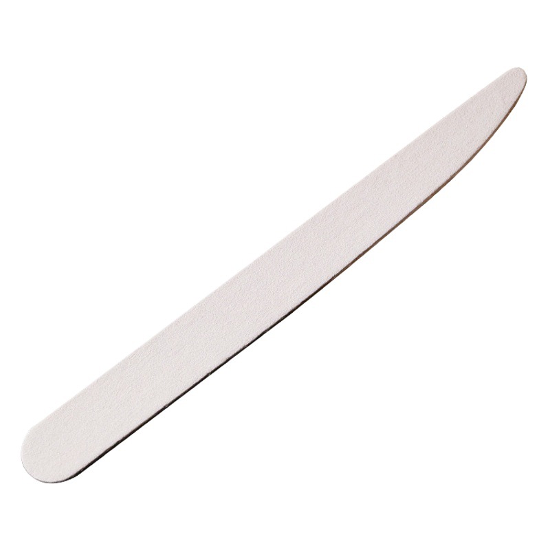 Factory wholesale small knife-shaped nail file Half Moon White grinding strip curved moon ultra-thin manicure sand strip 100/180