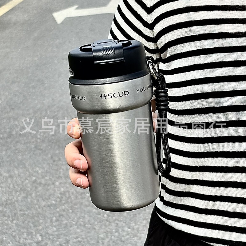 咖啡杯不锈钢保温杯女便携随行男生吸管外带双饮保冷水杯子户外|undefined