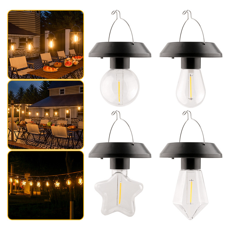 Cross-Border Supply of New Solar Tungsten Chandelier Outdoor Rainproof Landscape Courtyard Lamp Terrace Layout Small Hanging Lamp Cross-Border Supply of New Solar Tungsten Chandelier Outdoor Rainproof Landscape Courtyard Lamp Terrace Layout Small Hanging Lamp