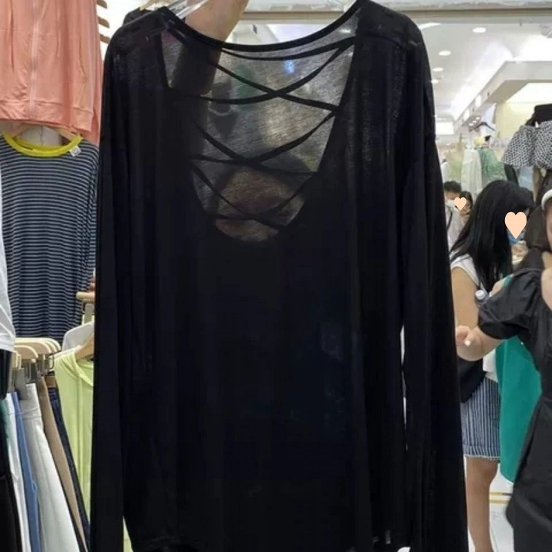 Thin summer long-sleeve, oversize, beautiful back, backless