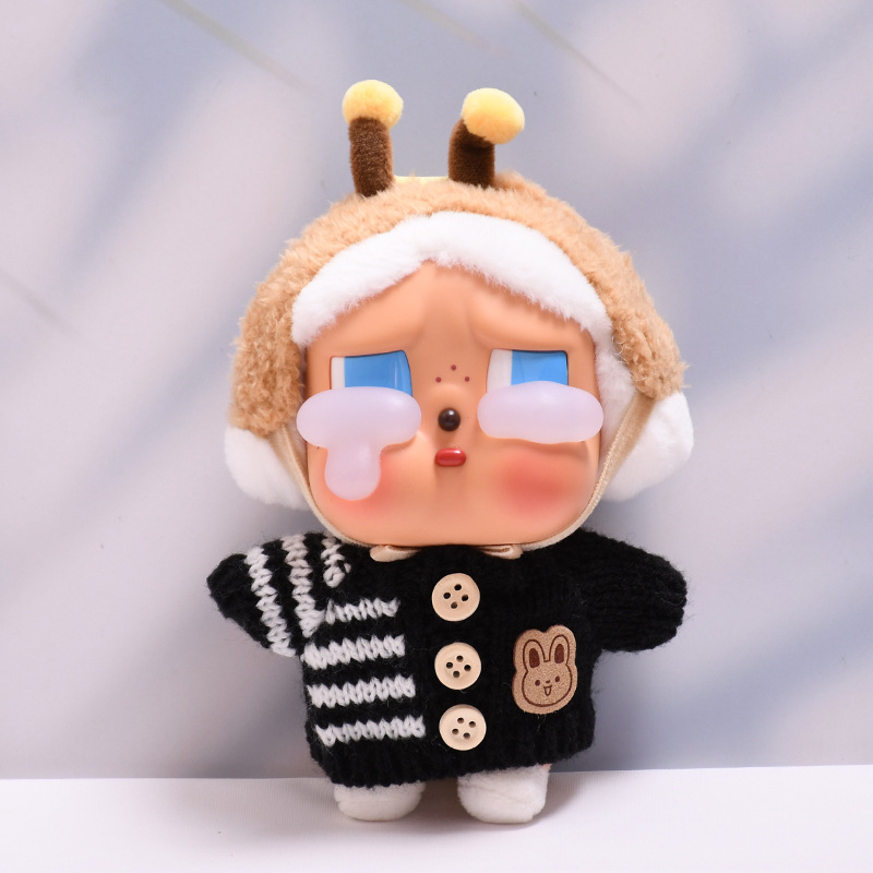 仅娃衣】哭娃眼泪工厂搪胶脸毛绒盲盒玩偶CRYBABY纽扣毛衣娃衣服|undefined