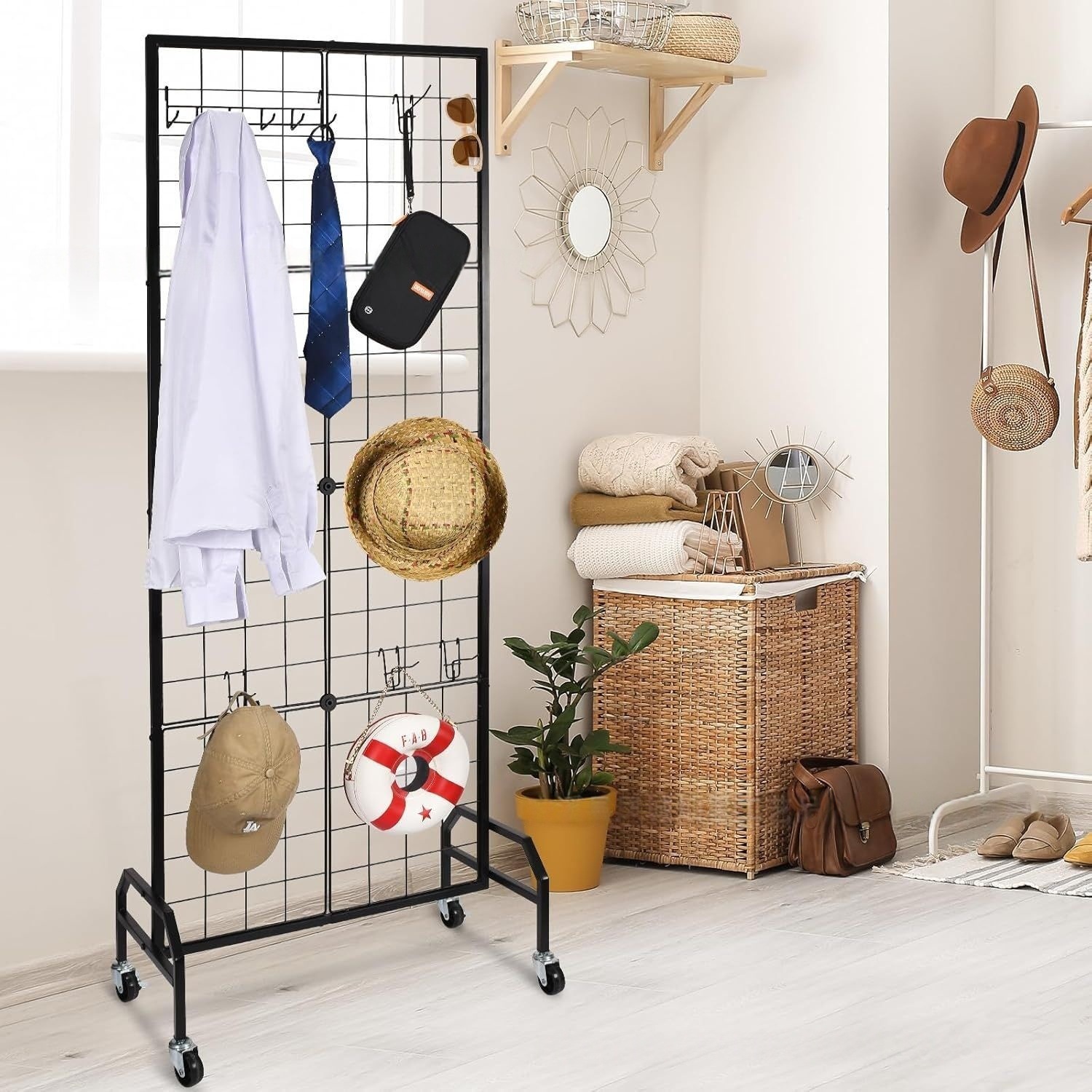 金属置物架 简约网格展示架 多层收纳架 铁艺货架 安装方便 耐用