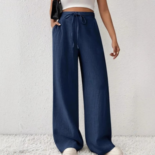 All Colors and Sizes 2025 Large Size Cross-Border European and American Export Women's Clothing Amazon High-Waist Slim Drape Casual Pants