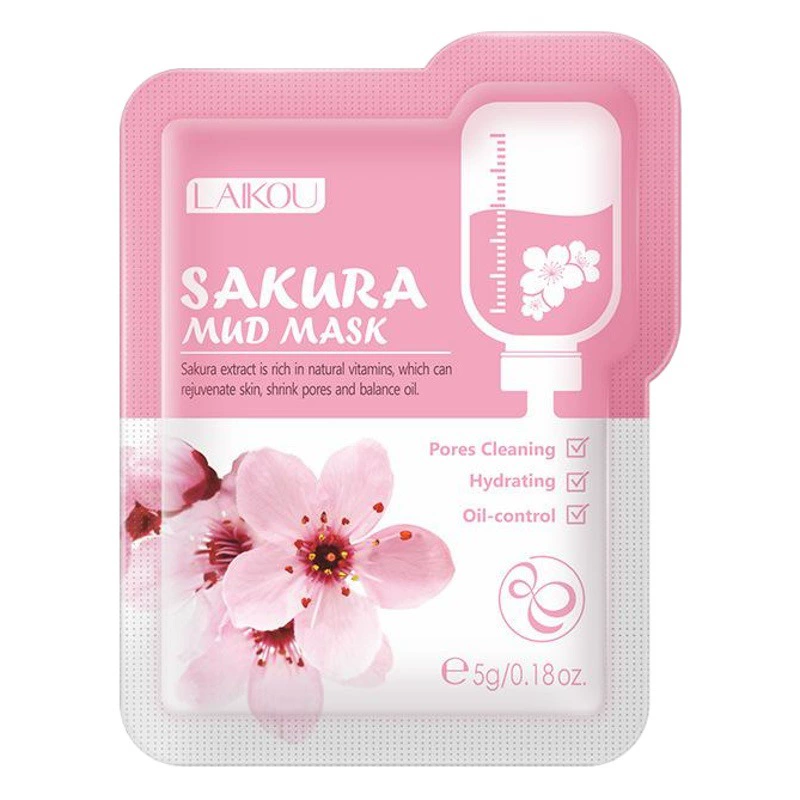 Производитель Lacome Sakura грязевая маска 5g пробная упаковка увлажняющая увлажняющая очищающая маска для ухода за кожей оптовая продажа