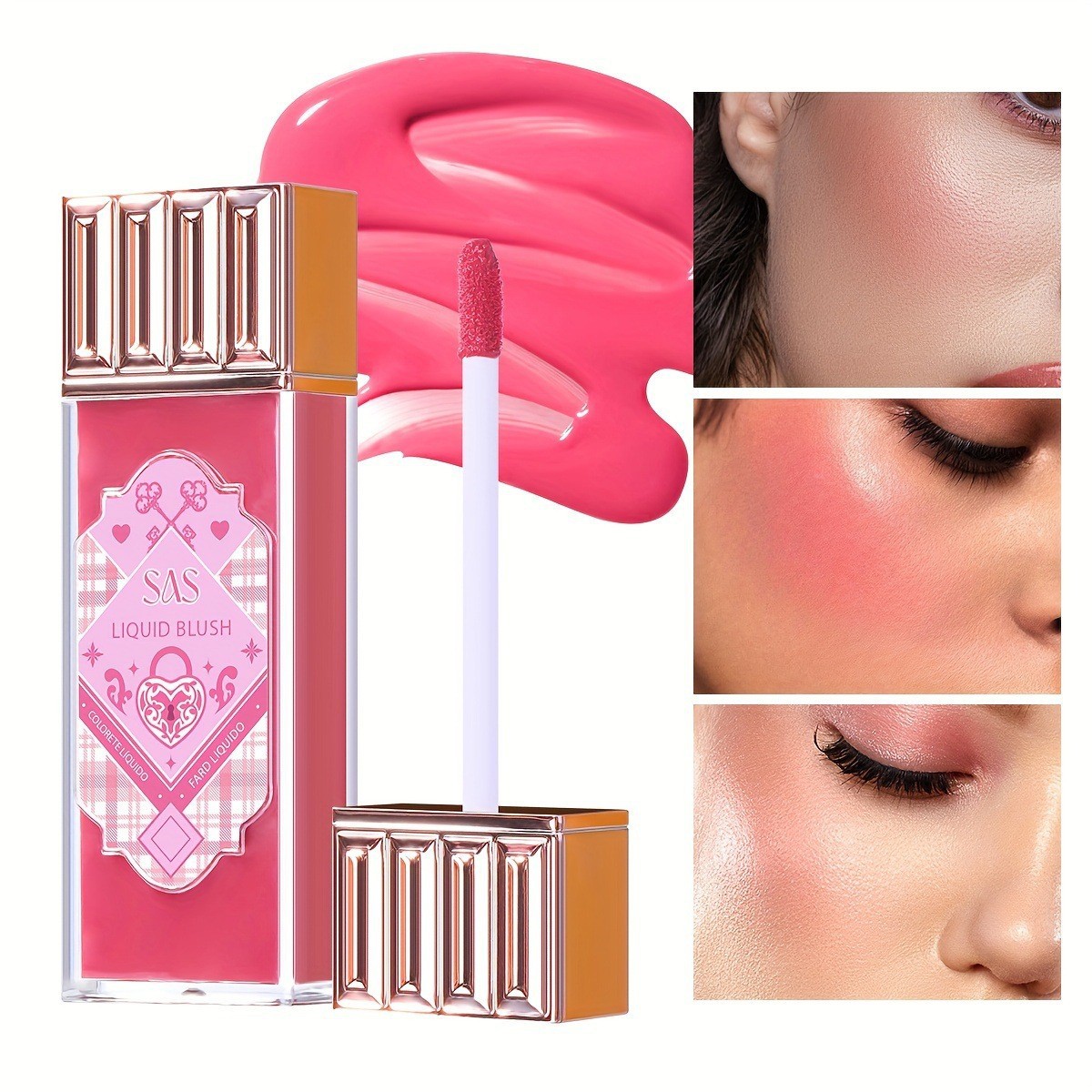 USHAS Europa y los Estados Unidos en stock transfronterizo 4 colores líquido blush impermeable mate labios mejillas doble uso sombra de ojos SAC001