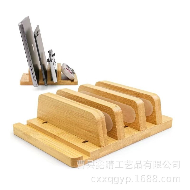 Creativo, simple, bambú, madera, teléfono móvil, tableta, escritorio, madera, estante de almacenamiento ajustable, soporte de computadora de madera de oficina