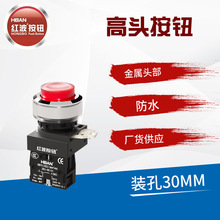 红波供应推荐高头按钮  10A电流工业产品电源配件 开孔30MM防水钮