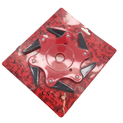 Cross-border lawn mower six-leaf manganese steel cutter head brush cutter whirlwind grass head cutting grass head weeding head 6-leaf blade (Otbiçən başlıqları) - six-leaf-knife-lawn-mower-six-blade-grass-flake-alloy-coating