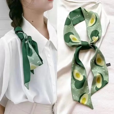 Korean French retro scarf ribbon spring and summer new Ribbon Hair binding bag multi-purpose headband accessories