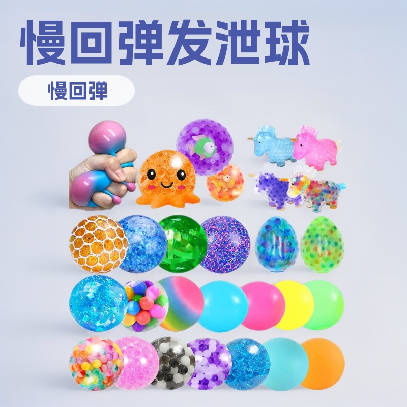 Amazon Bola de descompresión para adultos Bola de compresión TPR Bola de harina de pegamento suave Bola de ventilación de rebote lento ventas directas
