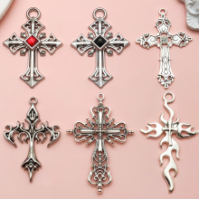 DIY饰品配件欧美项链钥匙扣合金大十字架吊坠手作男女服装配饰潮