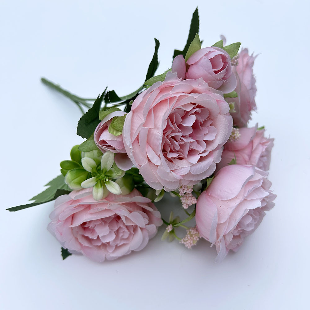 Simulation 5 Spring Peony Korean-style Bundle Rose Peony Simulation Flower Home Wedding Rose Bundle Decoration_voghion.com