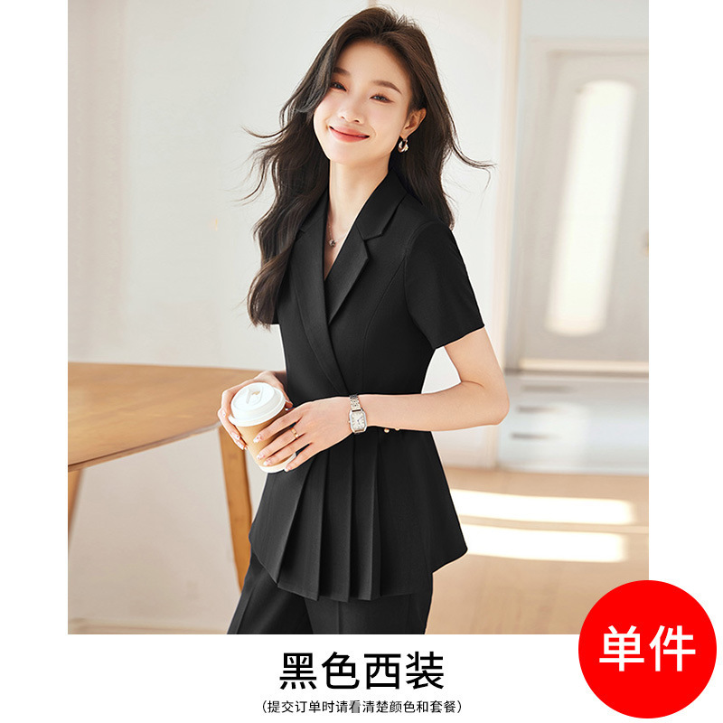 夏の職業服の高級感ファッションスーツの女性の正装の気質は身を修めて痩せています。|undefined