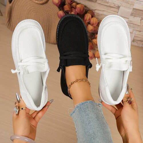 Women's Canvas Shoes Slip-on Flat Shoes eBay 43 Size Single Shoes 2025 European and American Independent Station Women's Shoes