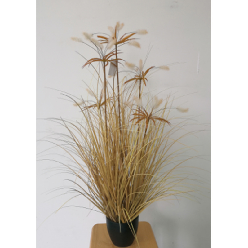 Simulación de plantas verdes, juncos, plantas en macetas, estilo nórdico, simulación de hierba de cola de perro, decoración de interiores, decoración de la sala de estar