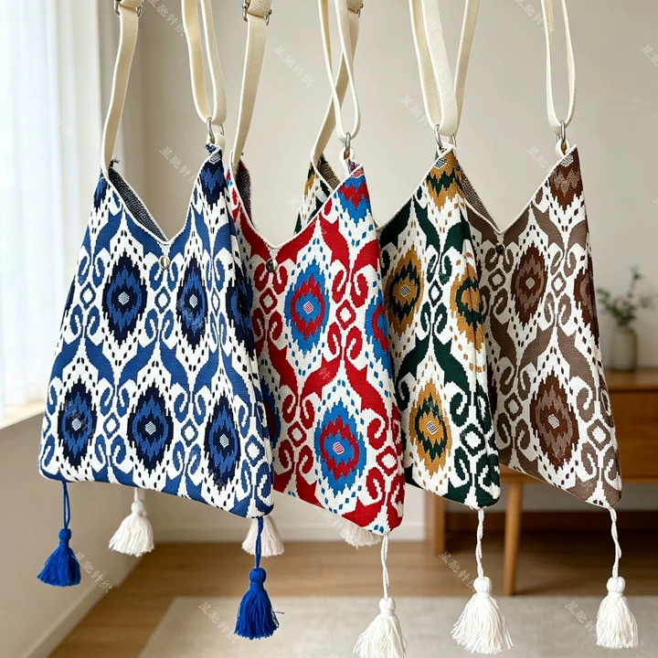 New Adelaide Shoulder Crossbody Bag, Bohemian Ethnic Style Shoulder Bag, Fashionable and Versatile Triangle Crossbody Bag