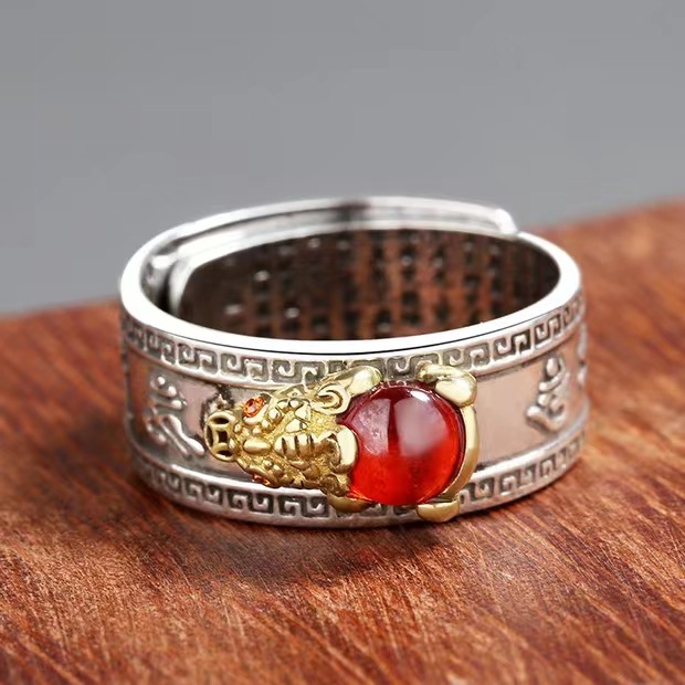 Men's Vintage Gold Toad Adjustable Ring - Distressed Open Design_voghion.com