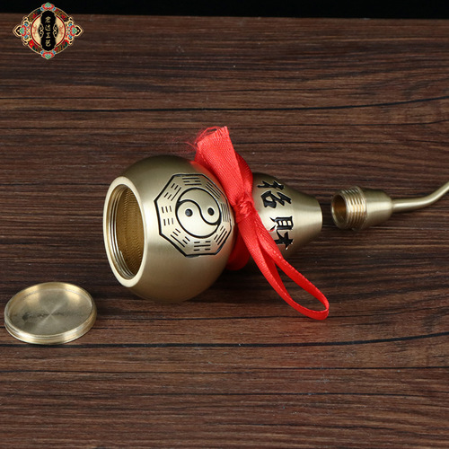 Hongda pure brass open gourd home entrance gossip copper gourd copperware gift ornaments
