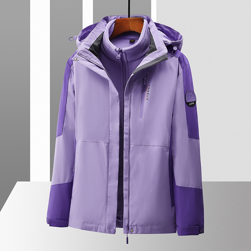 23 años de pareja vestir hombre 3 - en - 1 chaqueta desmontable mujer invierno impermeable a prueba de viento invierno invierno